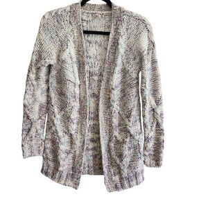 Faherty Sweater Cardigan Womens Small Chunky Cable Knit Open Front